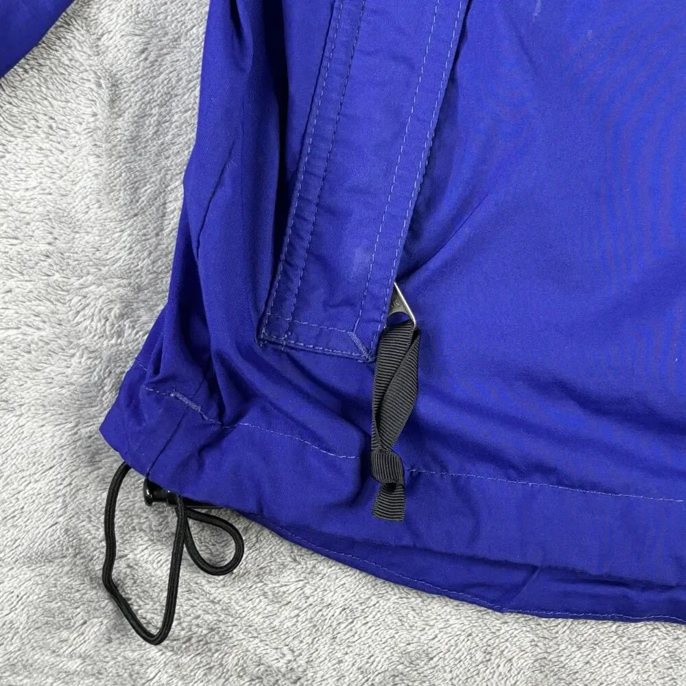 North Face Pullover Jacket Mens Medium Blue Black Stow Pocket Hooded Outdoors‎